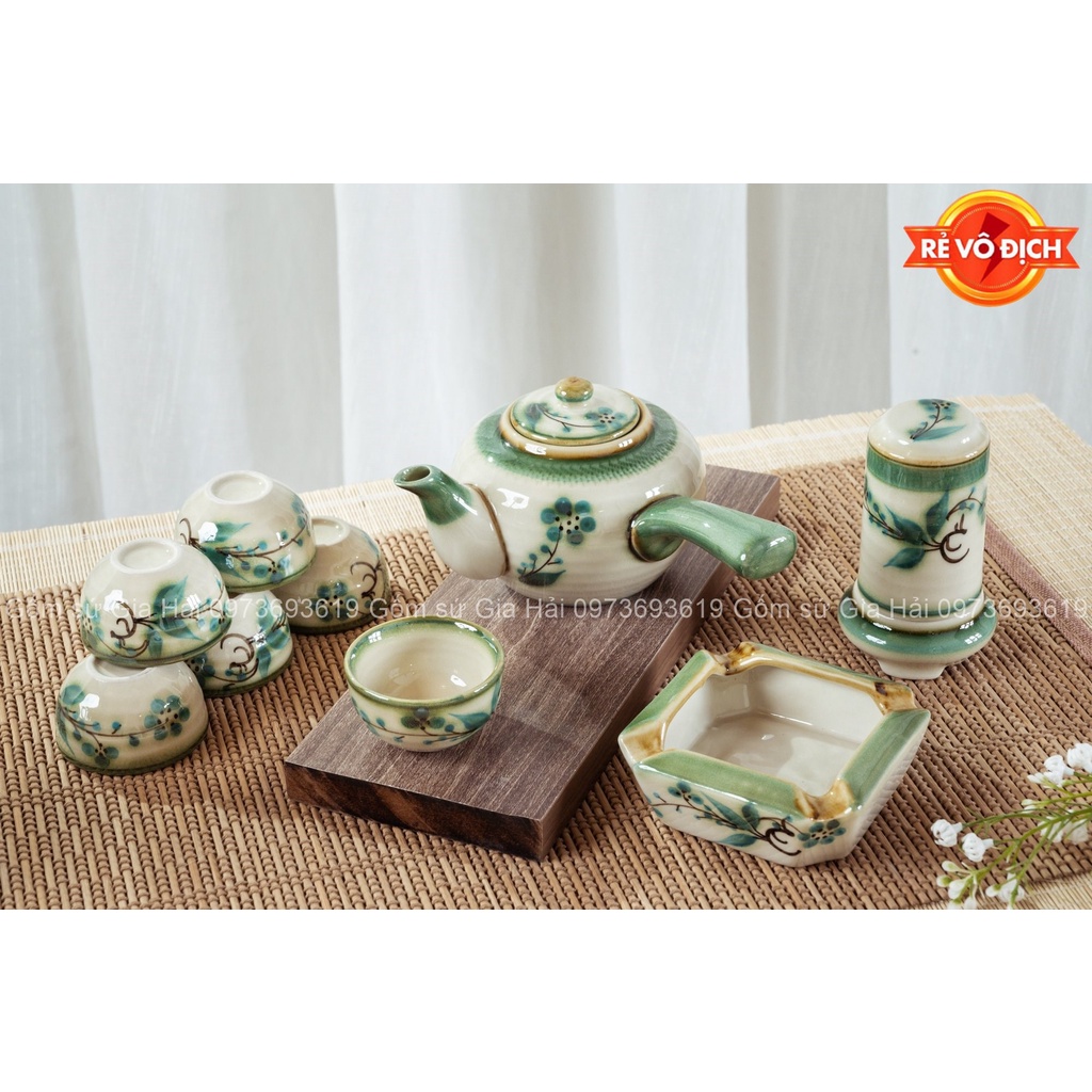(TỔNG HỢP) Ấm chén men tro Bát Tràng