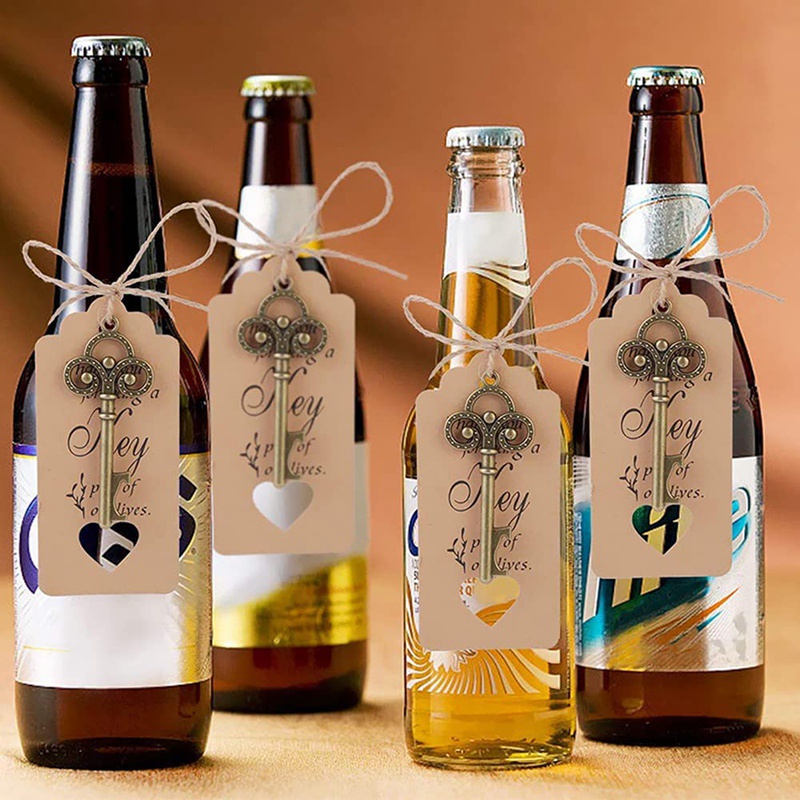Set 50 Chìa Khóa Khui Nắp Chai Kèm Thẻ Phong Cách Vintage Độc Đáo