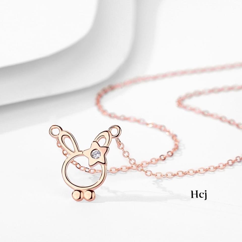 Dây chuyền nữ bạc thật mặt thỏ đính đá nhỏ xinh xắn sành điệu - Kho sỉ bạc Nhất Linh