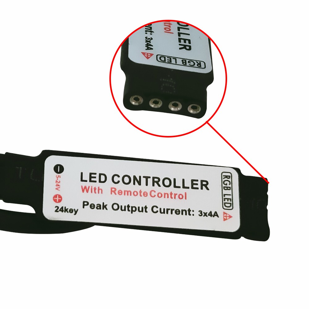 Điều khiển từ xa DC 5V 12V Volt RGB USB IR RF sử dụng cho RGB 3528 5050 LED