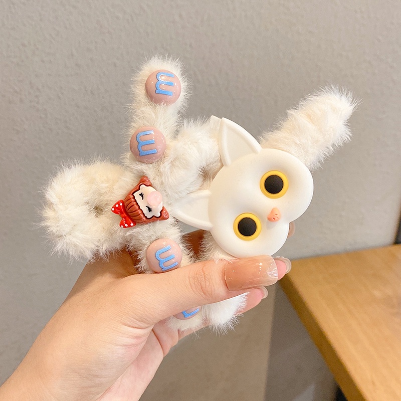 Kẹp Tóc Hình Cá Mập Phối Lông Phong Cách Hàn Quốc Mới Cho Nữ