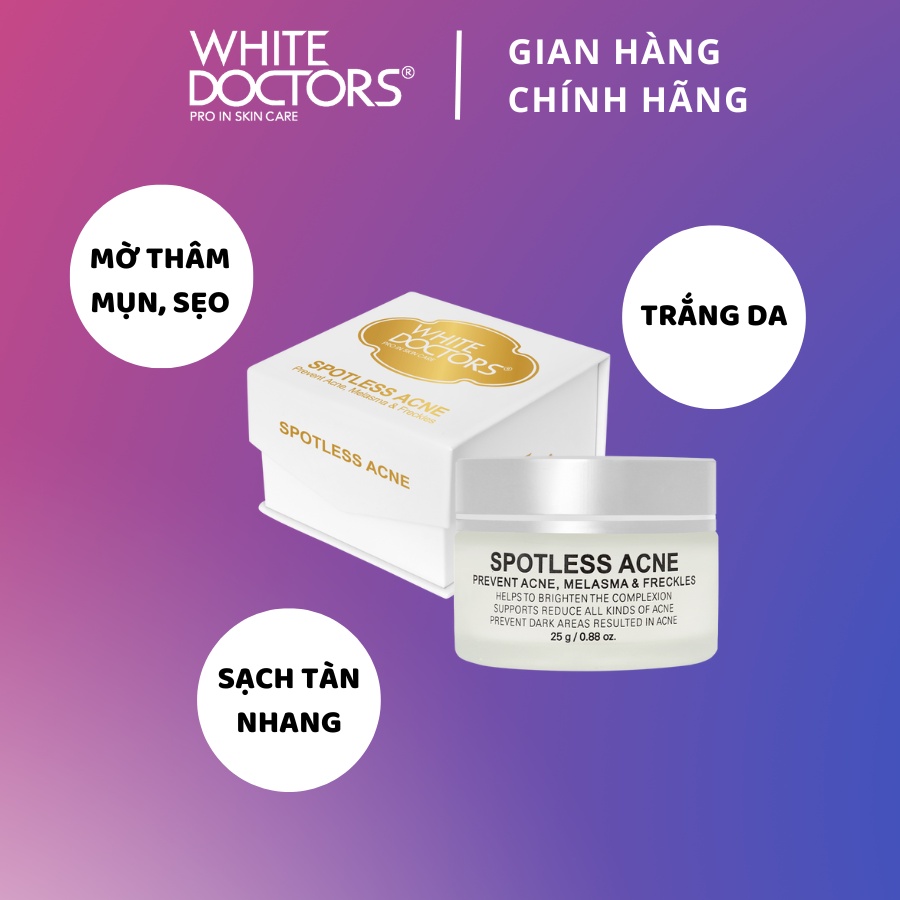 Kem ngừa thâm mụn làm trắng da White Doctors Spotless Acne 25g