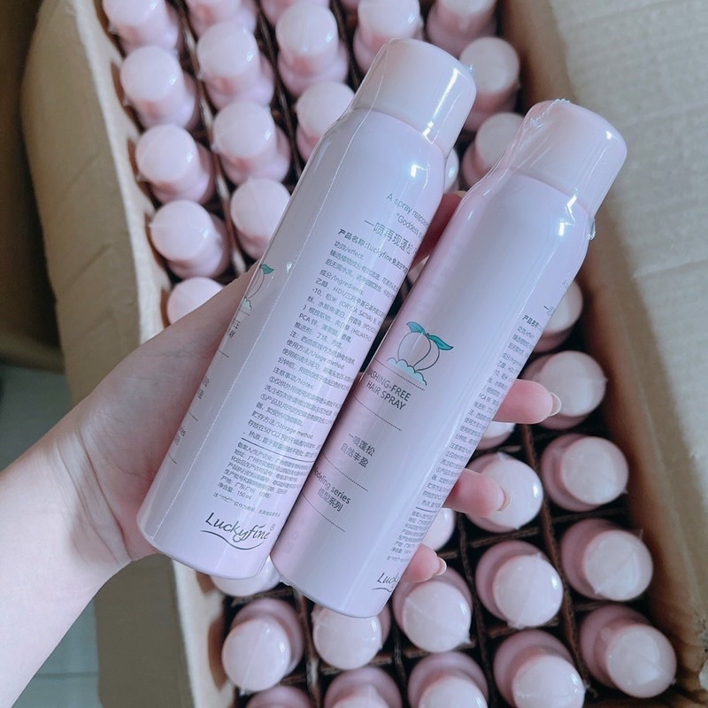XỊT KHÔ TÓC HƯƠNG ĐÀO HỒNG làm phồng tóc dùng là mê ( xịt gội khô hồng )