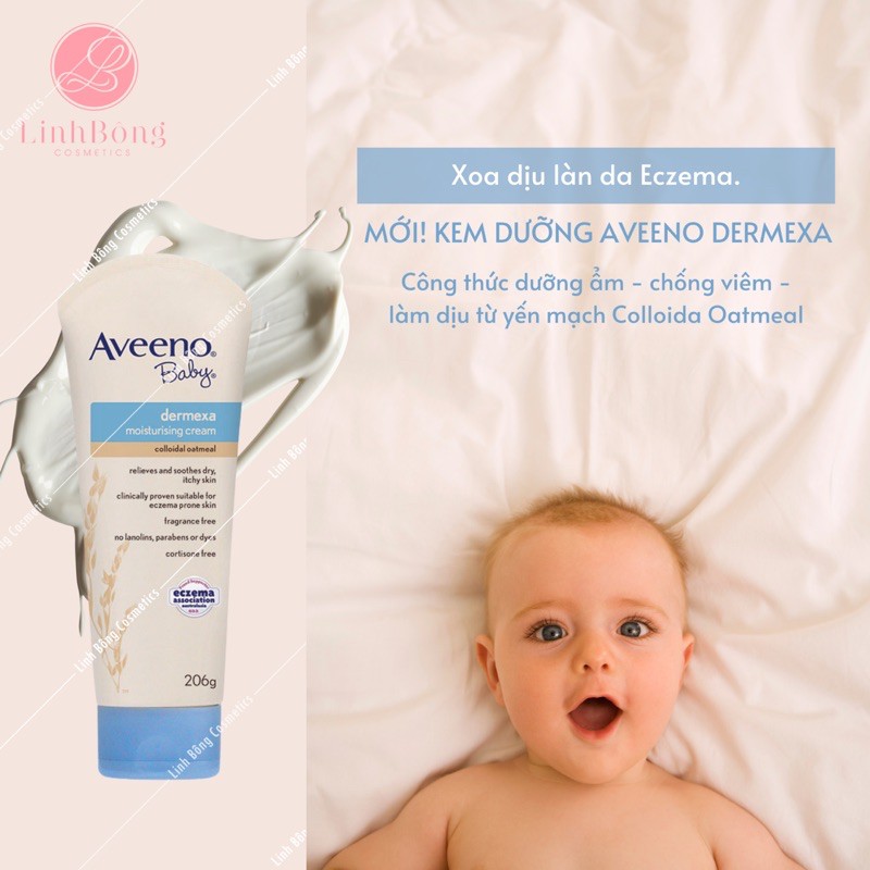 KEM DƯỠNG ẨM PHỤC HỒI DA AVEENO BABY DEMERXA DAILY EMOLLIENT CREAM 206G (hàng Úc đủ bill)