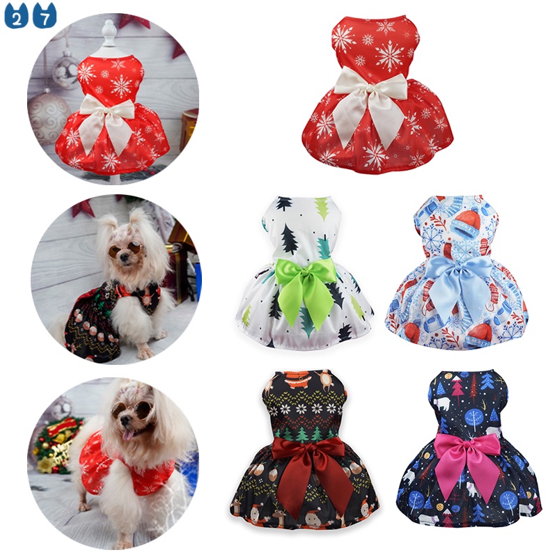 Đầm Cổ Tròn Hóa Trang Giáng Sinh Dễ Thương Cho Thú Cưng 27 Tuổi