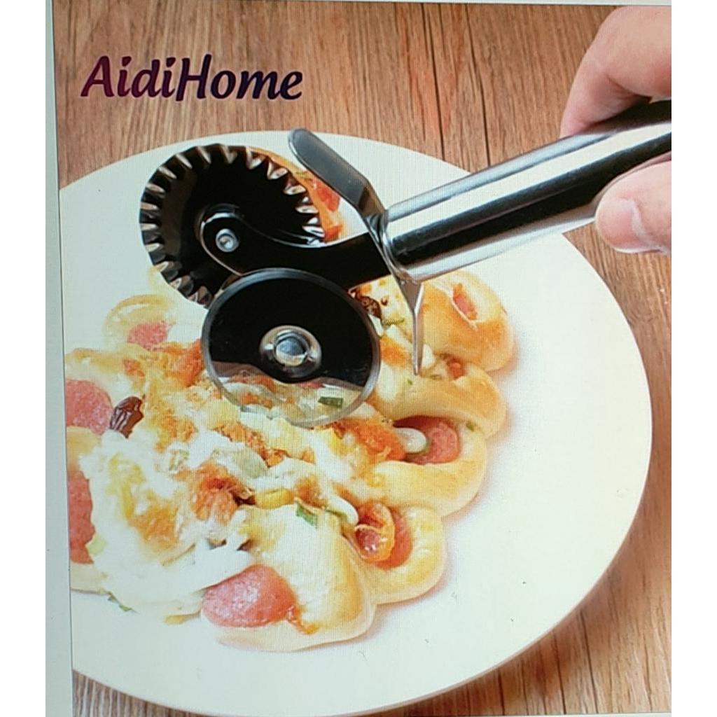 Dao Cắt Bánh Pizza 2 Lưỡi Hoặc Bột Làm Bánh Lưỡi Tròn Bằng Inox 6.5cm