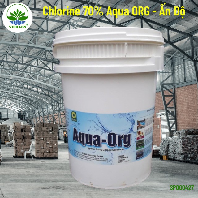 [Giá sỉ] Clorine 70% Aqua ORG Ấn Độ, Bột clorua vôi, Chlorine khử trùng (Thùng 45 kg)