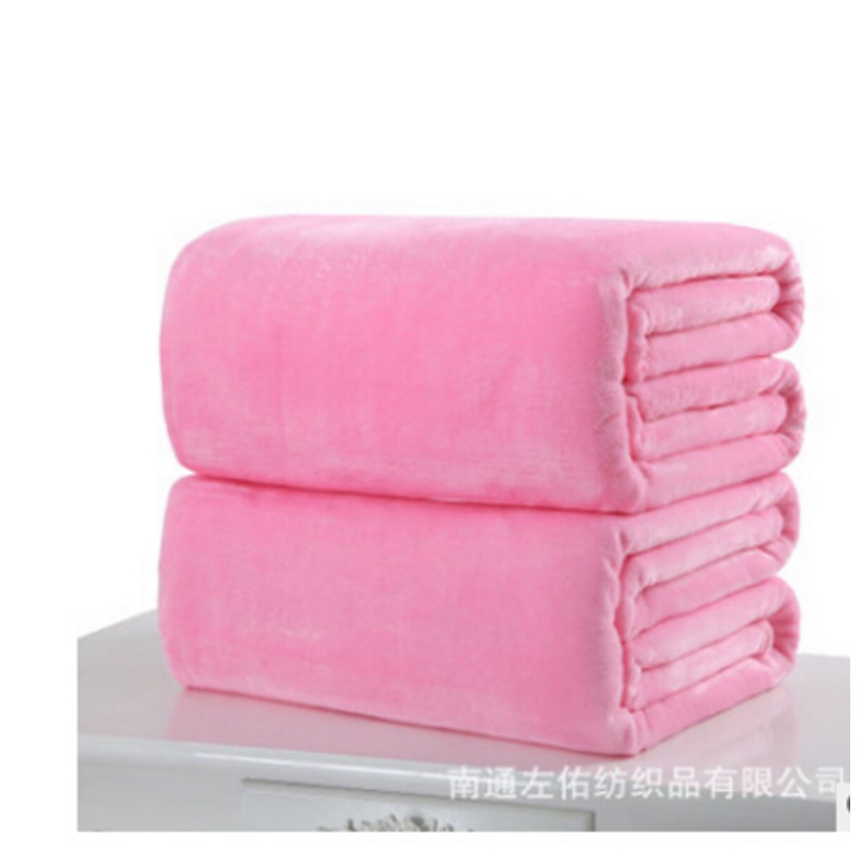 Aoto Chăn Vải Flannel Mềm Họa Tiết Kẻ Sọc Màu Trơn Ấm Áp Dùng Khi Đi Du Lịch