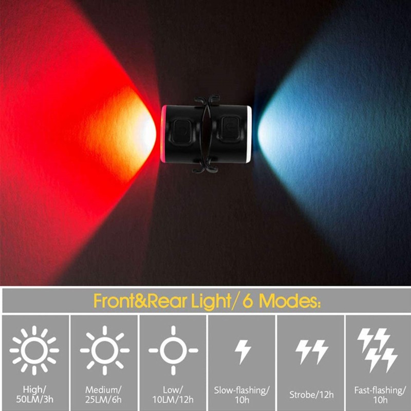 Đèn COB báo hiệu gắn đuôi xe đạp chống thấm nước có thể sạc lại dùng khi đi ban đêm