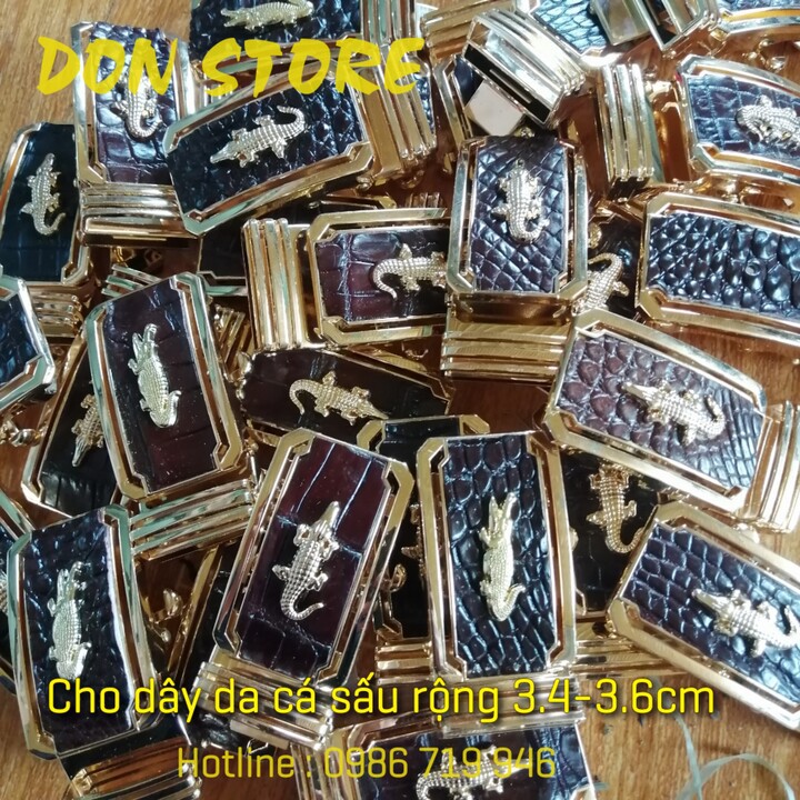 Đầu Khóa Da Cá Sấu Thật Hàng Loại 1 Dày Dặn - Bền Bỉ (Cho dây 3.3-3.5cm)