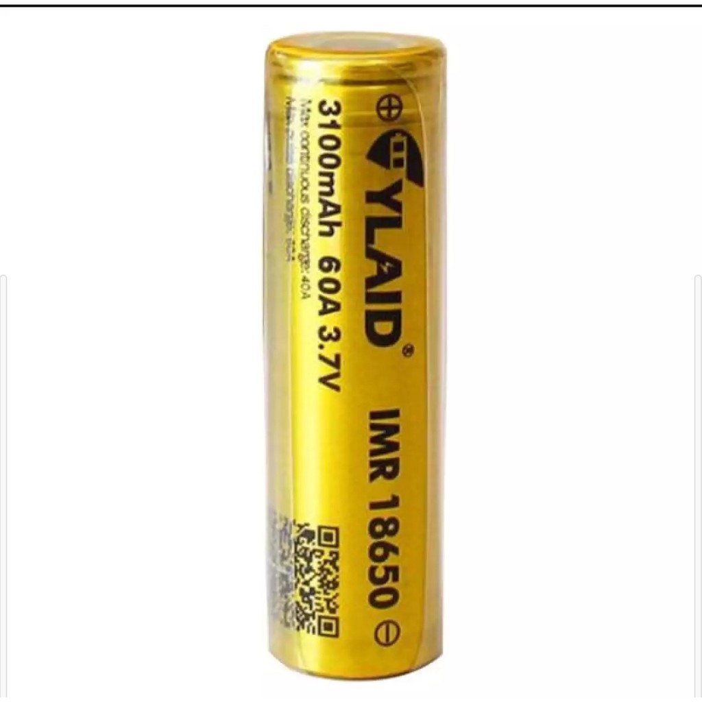 sạc pin một khe cylaid + kèm pin cylaid 18650 vàng,3100 mAh,60A, 3,7V