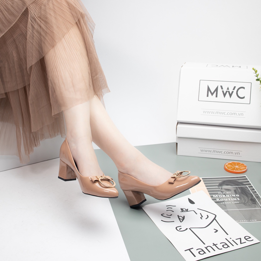 GIÀY CAO GÓT NỮ THỜI TRANG MWC - CAO GÓT ĐẾ VUÔNG 5CM DA BÓNG TRẺ TRUNG THANH LỊCH NUCG-3866