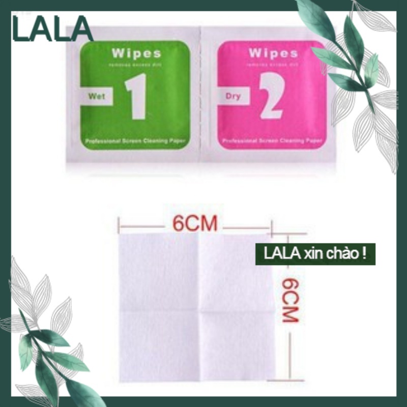 Bộ Khăn Giấy Lau Vệ Sinh 2 Miếng Ướt Khô - Vệ Sinh Màn Hình Điện Thoại, Laptop, Cường Lực, Kính, Skin
