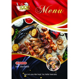 menu, bảng giá dịch vụ đã bao gồm thiết kế