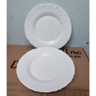 combo 2 dĩa sứ phẳng 23cm
