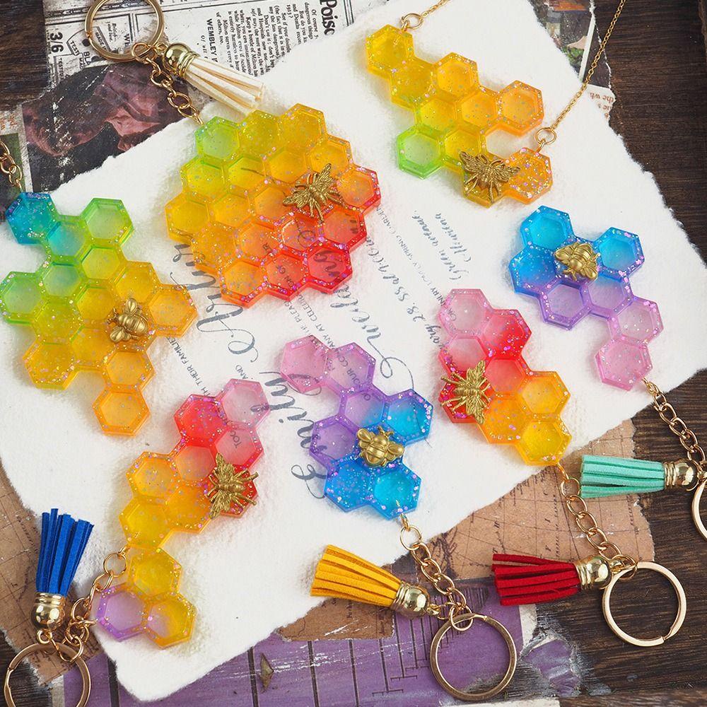 Khuôn Làm Trang Sức Hình Tổ Ong Bằng Nhựa Resin DIY