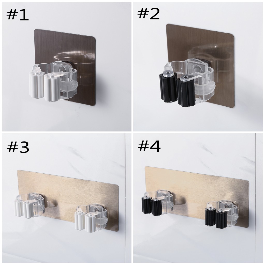 Móc dán tường treo chổi &amp; cây lau nhà &amp; chổi tiện dụng