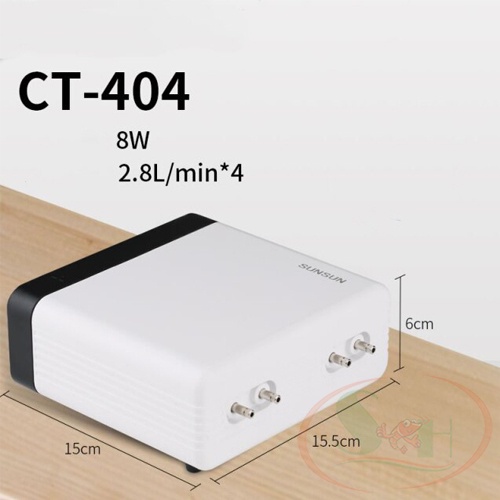 Máy sủi oxy Sunsun CT 201, 202, 402 thổi khí siêu êm 1, 2 vòi bể cá tép