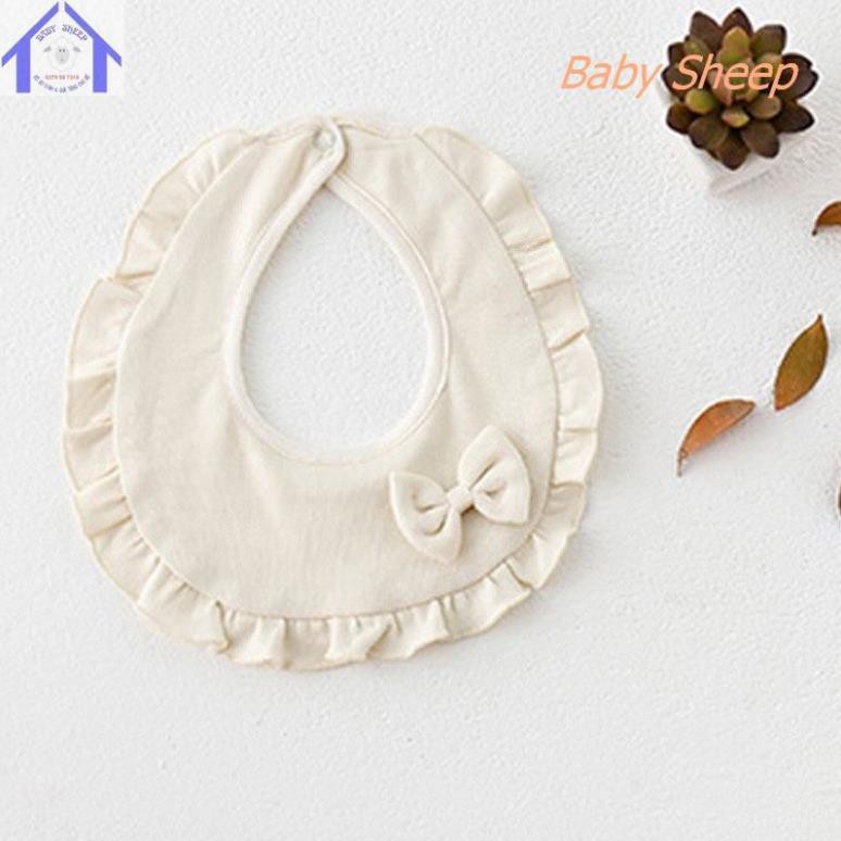 Yếm tròn cho bé 100% COTTON HỮU CƠ TỰ NHIÊN không chất tẩy nhuộm an toàn cho bé