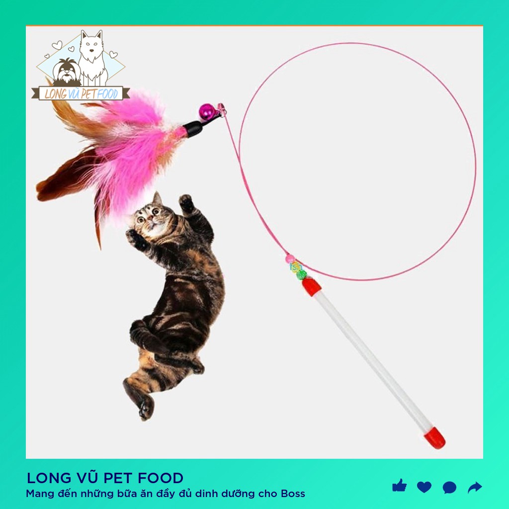 Cần câu đồ chơi cho thú cưng, đồ chơi cho chó, đồ chơi cho mèo, đồ thú cưng - Long Vũ Pet Food