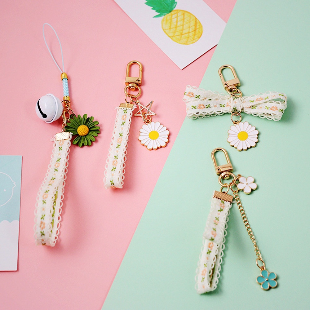 Móc khóa mặt hoa cúc hoa hướng dương nhỏ đáng yêu thời trang treo trang trí túi xách xe hơi chìa khóa mới làm quà tặng