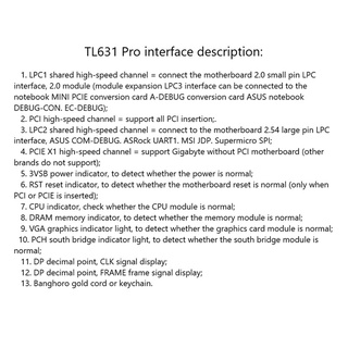 Bộ Phân Tích Chẩn Đoán TL631 Pro LPC-DEBUG Post PCI-E Mini Đa Chức Năng