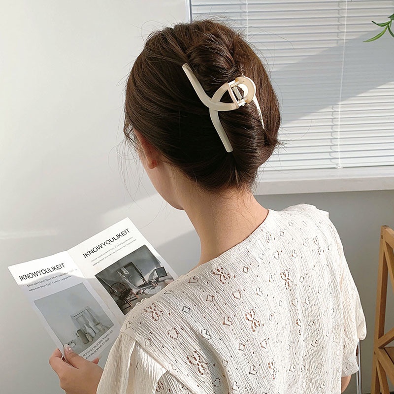 Set 6 Kẹp Tóc Ngoạm Lớn 3 Màu Trắng Vàng Trong Phong Cách Hàn Quốc - Sản Phẩm Mẫu Mới Siêu Hot