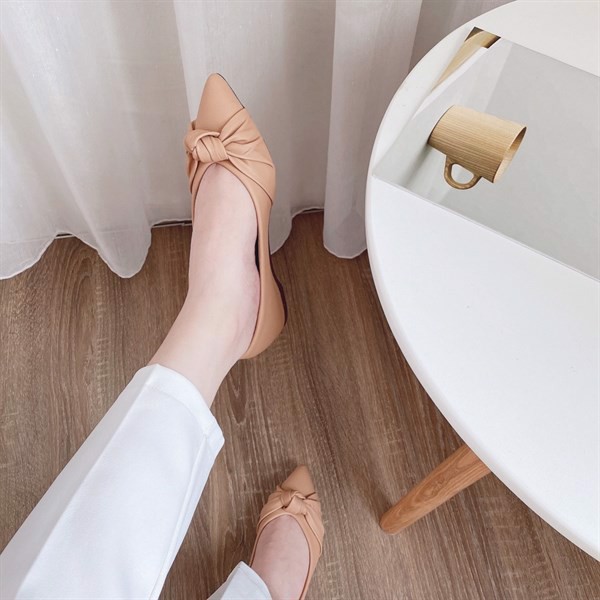 Giầy búp bê nữ, nơ xoắn xinh (FREESHIP - ẢNH THẬT), Chất da mềm, lót êm | BigBuy360 - bigbuy360.vn