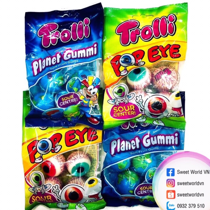 Kẹo dẻo quả địa cầu/con mắt Trolli (18,8g) - Đức