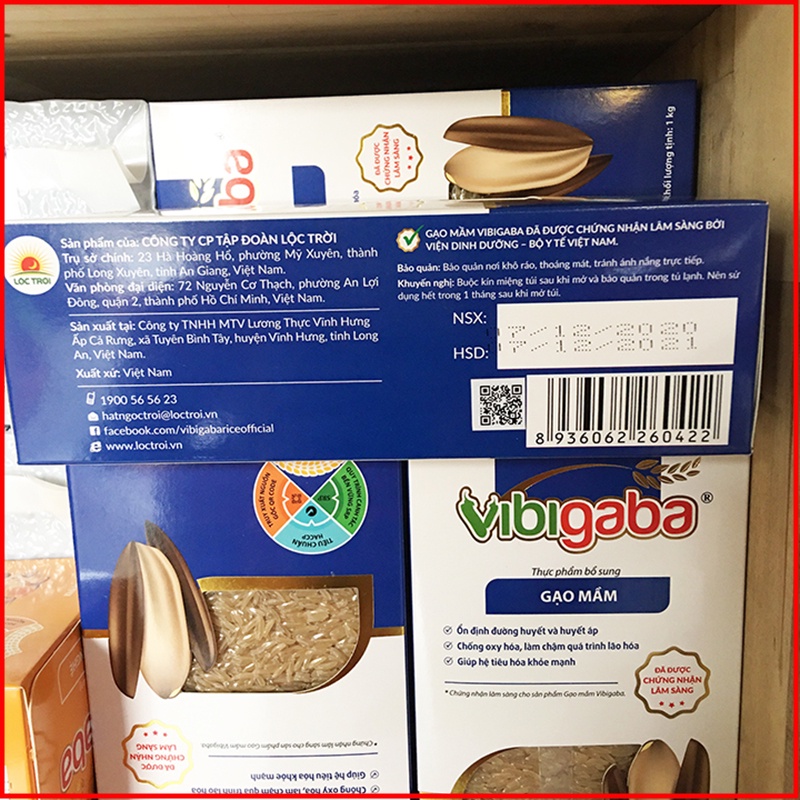Gạo Mầm Vibigaba Hạt Ngọc Trời Gói 1Kg