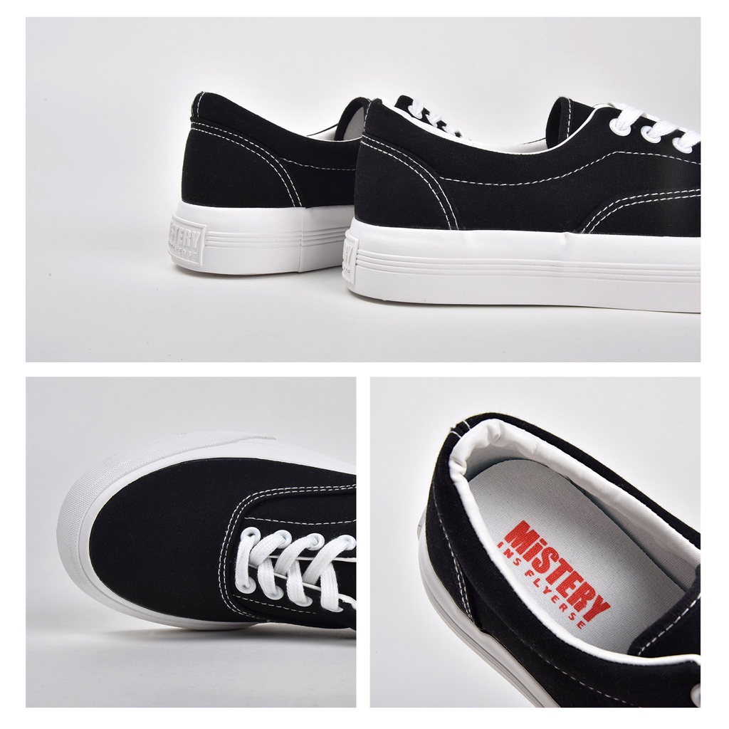 Mistery Giày thể thao trắng vải canvas cao 3cm cho nữ MIS-503