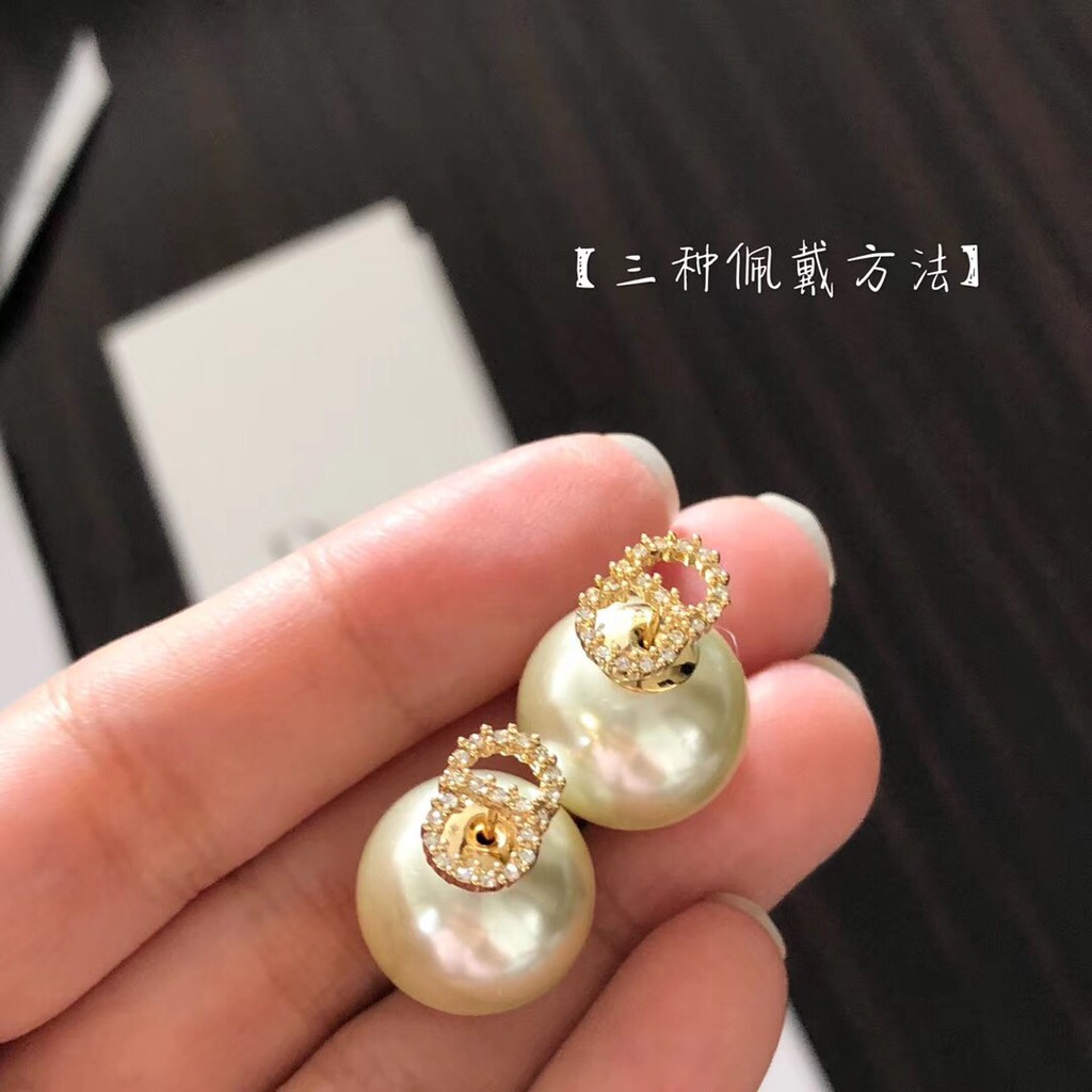 Mới Khuyên Tai Dior Đính Ngọc Trai Đơn Giản Phong Cách Retro