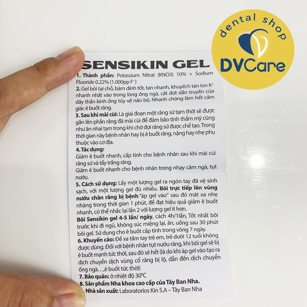 SENSIKIN GEL 15ml bôi chống ê buốt răng dành cho răng nhạy cảm [dvcareshop]