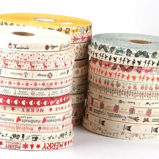 Cuộn dây ruy băng cotton 5 yards/ 15mm chuyên dụng dành cho trang trí tiệc cưới/ giáng sinh