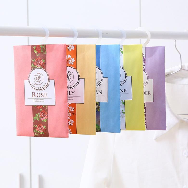 Túi Thơm Phòng Thảo Mộc Thiên Nhiên Để Tủ Quần Áo Có Móc Treo