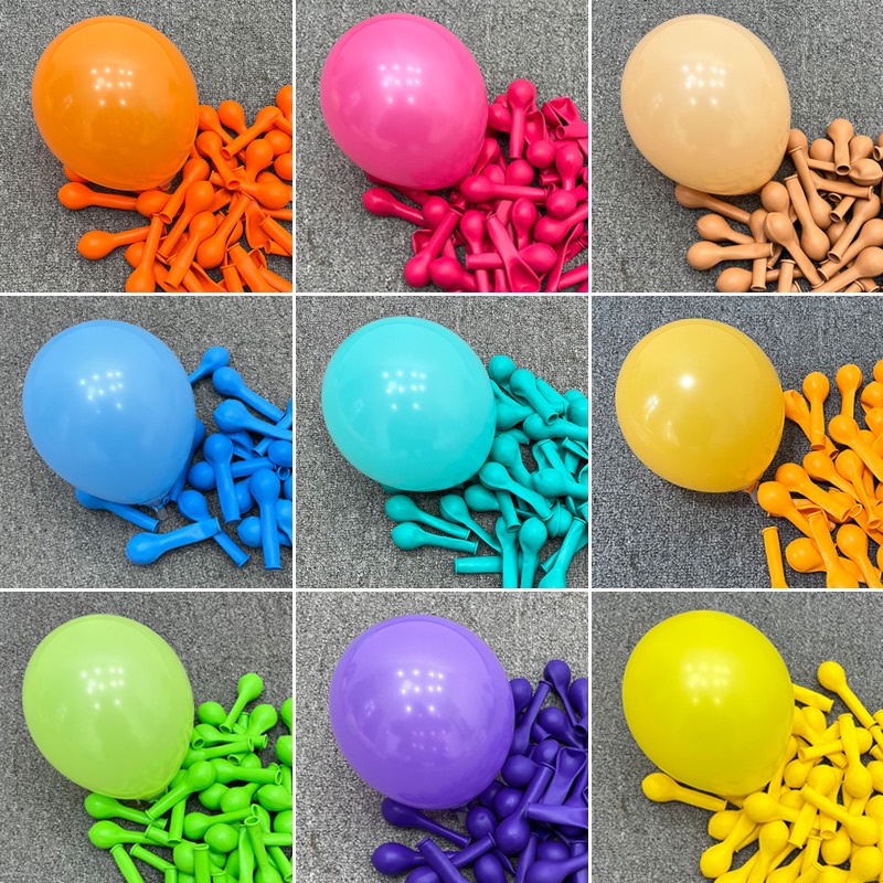 Túi bóng bay 100 quả kích thước 5 inch trang trí sinh nhật tiệc cưới loại dày nhiều màu sắc HAPPYKID TBB5inch