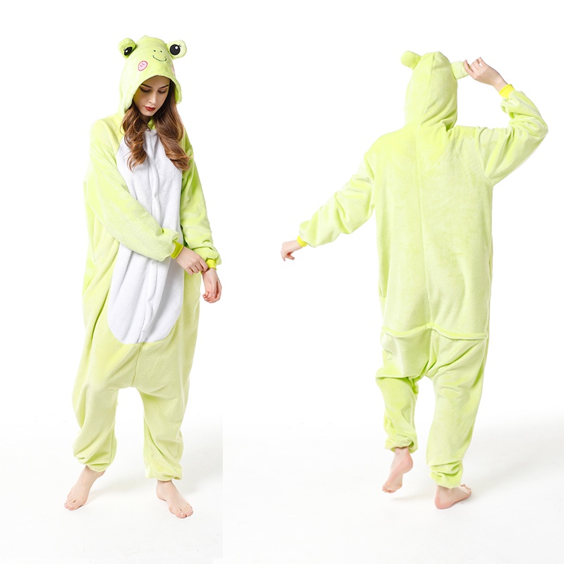 Kigurumi Bộ Đồ Ngủ Áo Liền Quần In Hình Thỏ/Hươu/Hươu/Hươu/Thỏ Xanh Dương Cho Người Lớn Mặc Ngủ Mùa Đông