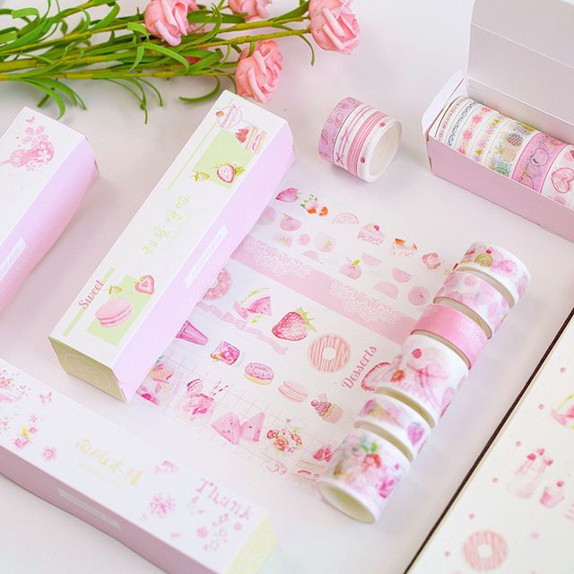 Set 10 cuộn băng dính trang trí washi tape