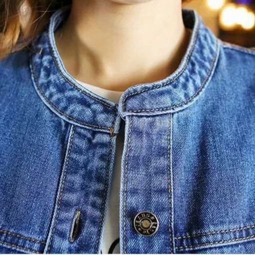 Daduhey Áo khoác denim dài tay trẻ trung năng động phong cách thời trang hàn quốc