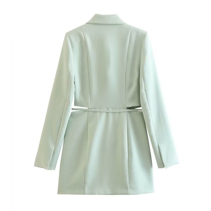 ĐẦM CỔ VEST HỞ EO MÀU XANH MINT