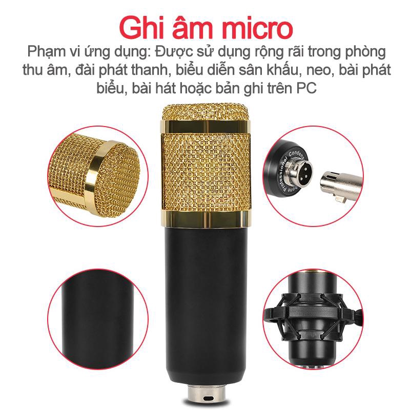 Micro thu âm chuyên nghiệp - (Micro live stream,karaoke online cực hay) Mạng karaoke tụ micro thu âm karaoke [HTBM800]