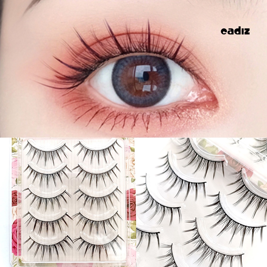 Bộ 5 Cặp Lông Mi Giả Cong Dày 3D Tự Nhiên Dành Cho Hóa Trang Tiệc Tùng