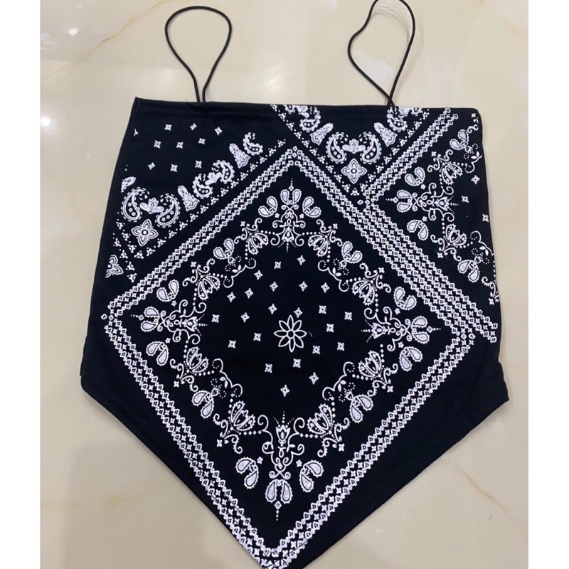 Áo Hai Dây Khăn Yếm Bandana 🌸2 màu Đen, Trắng mix áo ống summer 2021, chất bozip cotton