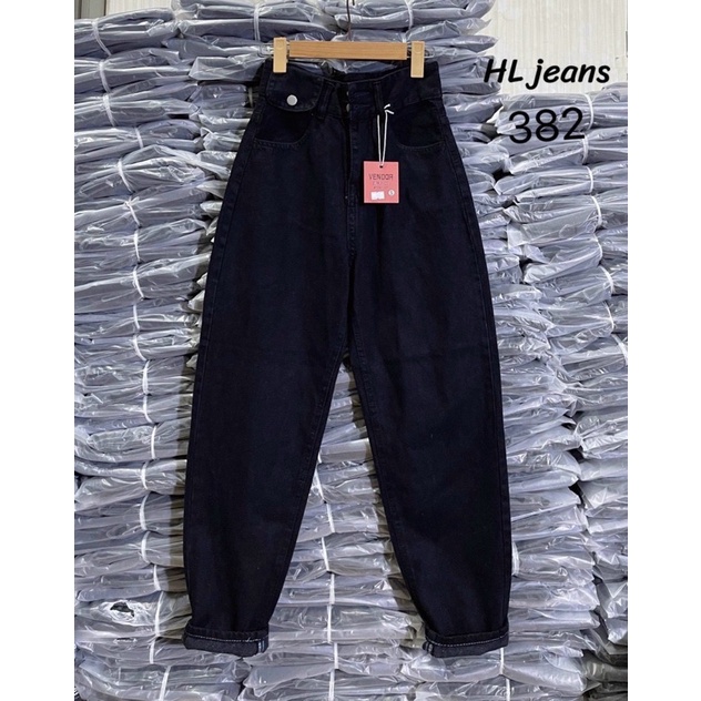 Quần jean Baggy cạp cao chất bò đẹp không co dãn