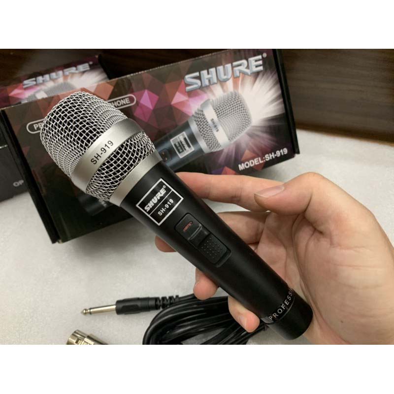 Micro Hát Karaoke có dây cao cấp Shure SH-919 Âm Thanh Chuẩn , Hát Hay Hàng Chính Hãng  – Bảo hành 24 Tháng