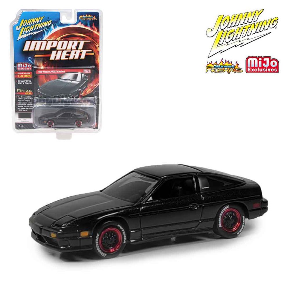 (Premium bánh cao su) Xe mô hình 1:64 Johnny Lightning Nissan 240SX Custom 1990