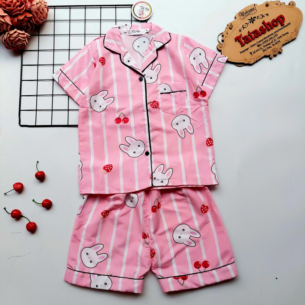 11-45kg Bộ pijama đùi tay ngắn bé trai bé gái vải kate thái cao cấp 030