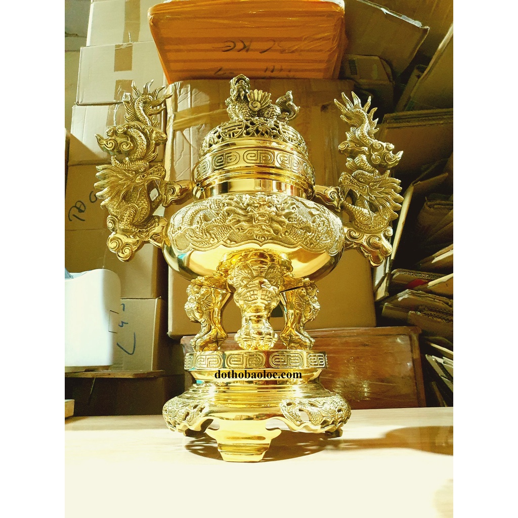 Bộ tam sự bằng đồng thương hiệu Hiệp Tiến Phát cao 45cm