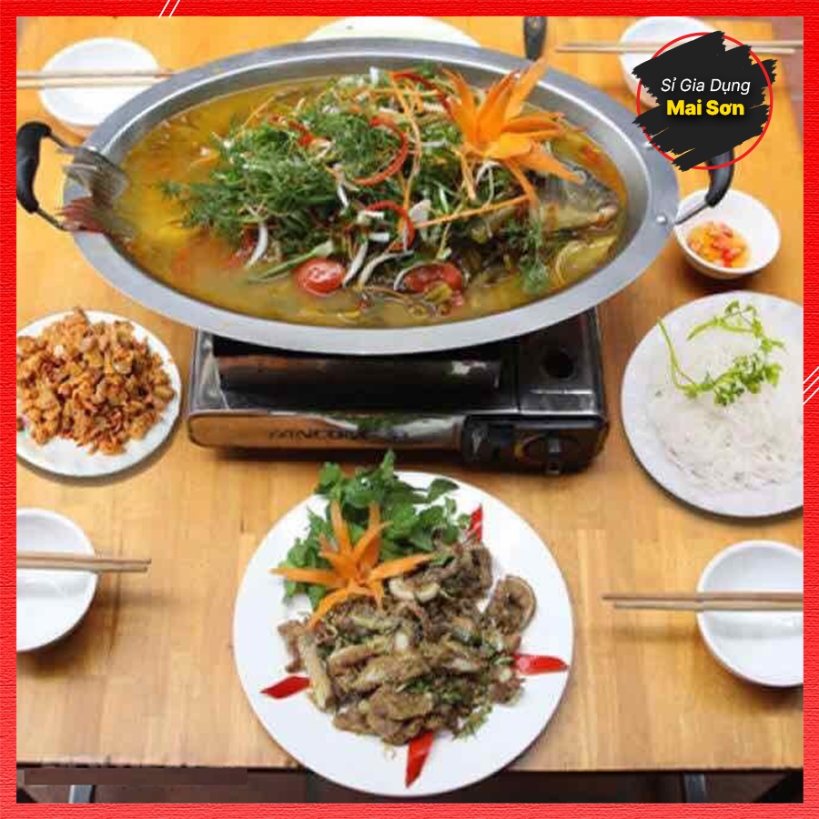 Khay Hấp Cá Chép Om Dưa Inox Chắc Chắn 2 Tay Nắm Được Bọc Nhựa Chịu Nhiệt Kích Thước 33 x 20cm