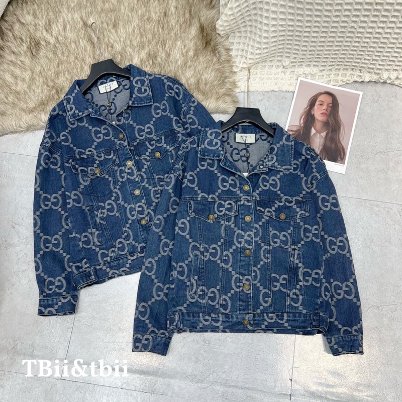 Áo khoác jeans gucci vân tiny